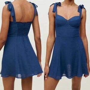 Reformation Niara Dress - Caspian Blue Size 6